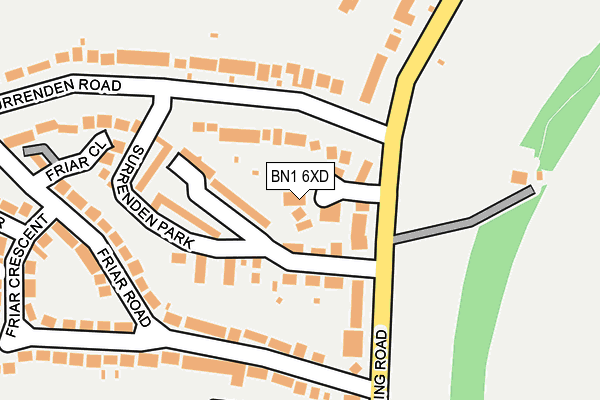 BN1 6XD map - OS OpenMap – Local (Ordnance Survey) BN1 6XD map - OS OpenMap – Local (Ordnance Survey)