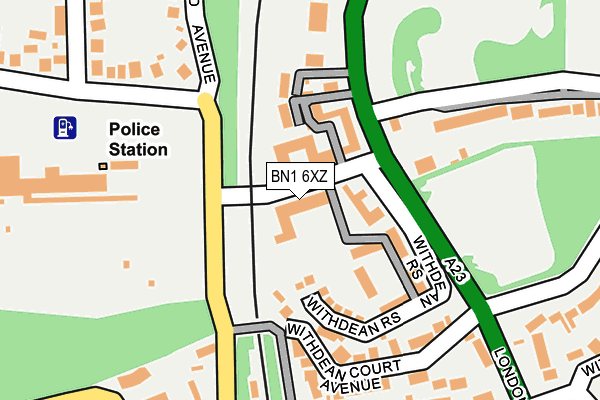 BN1 6XZ map - OS OpenMap – Local (Ordnance Survey) BN1 6XZ map - OS OpenMap – Local (Ordnance Survey)