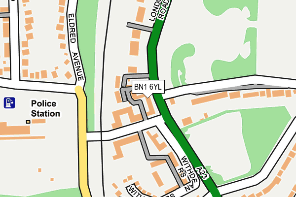 BN1 6YL map - OS OpenMap – Local (Ordnance Survey) BN1 6YL map - OS OpenMap – Local (Ordnance Survey)