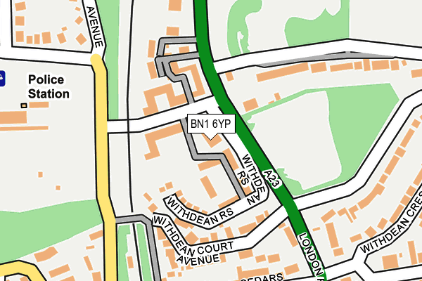 BN1 6YP map - OS OpenMap – Local (Ordnance Survey) BN1 6YP map - OS OpenMap – Local (Ordnance Survey)