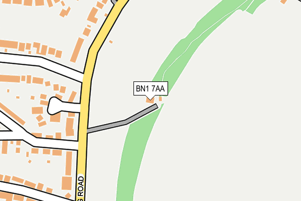 BN1 7AA map - OS OpenMap – Local (Ordnance Survey) BN1 7AA map - OS OpenMap – Local (Ordnance Survey)