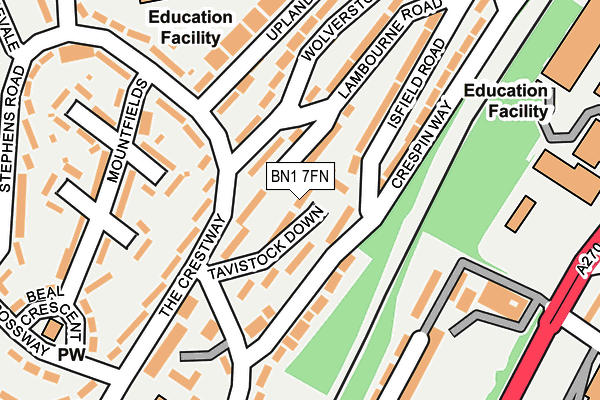 BN1 7FN map - OS OpenMap – Local (Ordnance Survey)