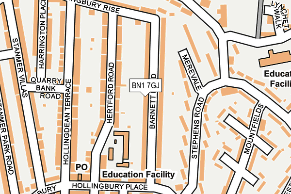 BN1 7GJ map - OS OpenMap – Local (Ordnance Survey) BN1 7GJ map - OS OpenMap – Local (Ordnance Survey)