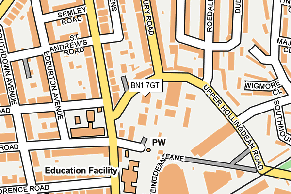 BN1 7GT map - OS OpenMap – Local (Ordnance Survey) BN1 7GT map - OS OpenMap – Local (Ordnance Survey)
