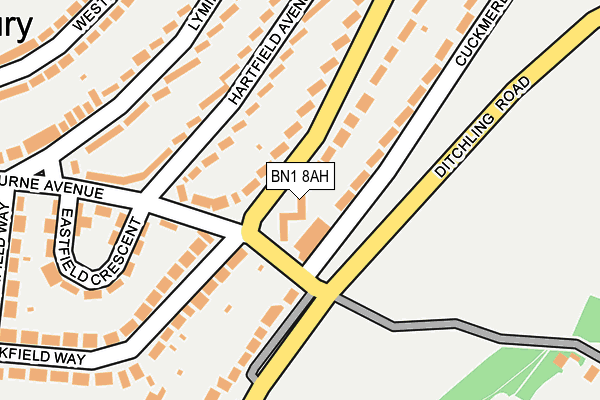 BN1 8AH map - OS OpenMap – Local (Ordnance Survey) BN1 8AH map - OS OpenMap – Local (Ordnance Survey)