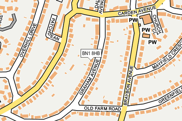 BN1 8HB map - OS OpenMap – Local (Ordnance Survey) BN1 8HB map - OS OpenMap – Local (Ordnance Survey)