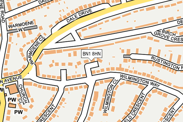 BN1 8HN map - OS OpenMap – Local (Ordnance Survey) BN1 8HN map - OS OpenMap – Local (Ordnance Survey)