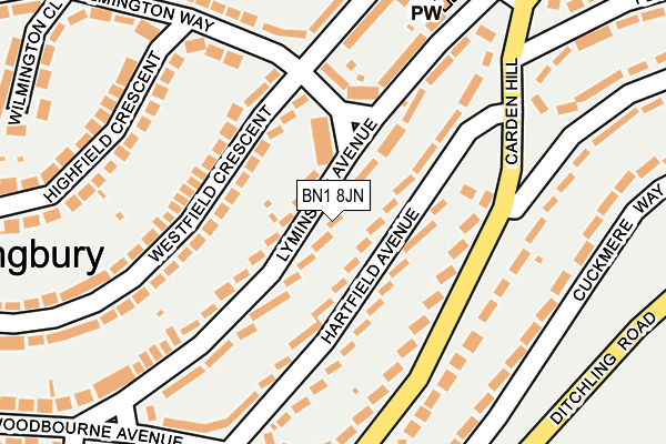BN1 8JN map - OS OpenMap – Local (Ordnance Survey) BN1 8JN map - OS OpenMap – Local (Ordnance Survey)