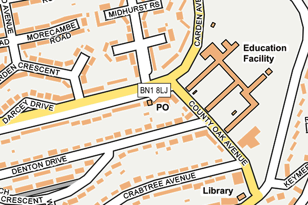 BN1 8LJ map - OS OpenMap – Local (Ordnance Survey) BN1 8LJ map - OS OpenMap – Local (Ordnance Survey)