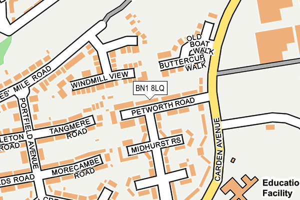 BN1 8LQ map - OS OpenMap – Local (Ordnance Survey) BN1 8LQ map - OS OpenMap – Local (Ordnance Survey)