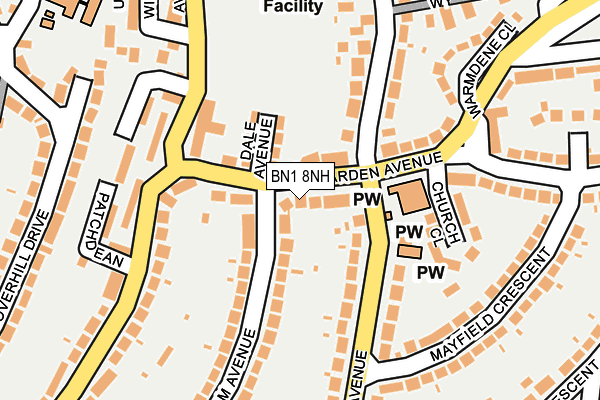 BN1 8NH map - OS OpenMap – Local (Ordnance Survey) BN1 8NH map - OS OpenMap – Local (Ordnance Survey)