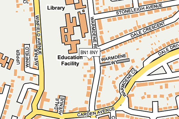 BN1 8NY map - OS OpenMap – Local (Ordnance Survey) BN1 8NY map - OS OpenMap – Local (Ordnance Survey)