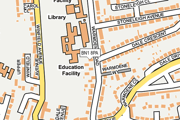 BN1 8PA map - OS OpenMap – Local (Ordnance Survey) BN1 8PA map - OS OpenMap – Local (Ordnance Survey)