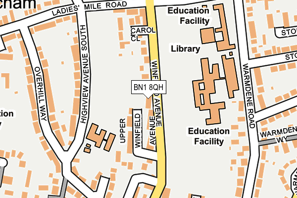 BN1 8QH map - OS OpenMap – Local (Ordnance Survey) BN1 8QH map - OS OpenMap – Local (Ordnance Survey)