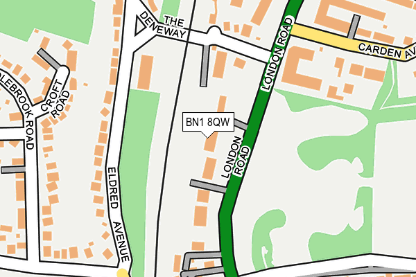 BN1 8QW map - OS OpenMap – Local (Ordnance Survey) BN1 8QW map - OS OpenMap – Local (Ordnance Survey)
