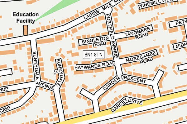 BN1 8TN map - OS OpenMap – Local (Ordnance Survey) BN1 8TN map - OS OpenMap – Local (Ordnance Survey)