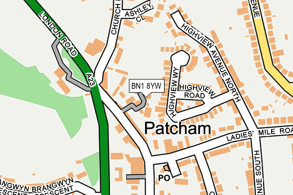 BN1 8YW map - OS OpenMap – Local (Ordnance Survey) BN1 8YW map - OS OpenMap – Local (Ordnance Survey)