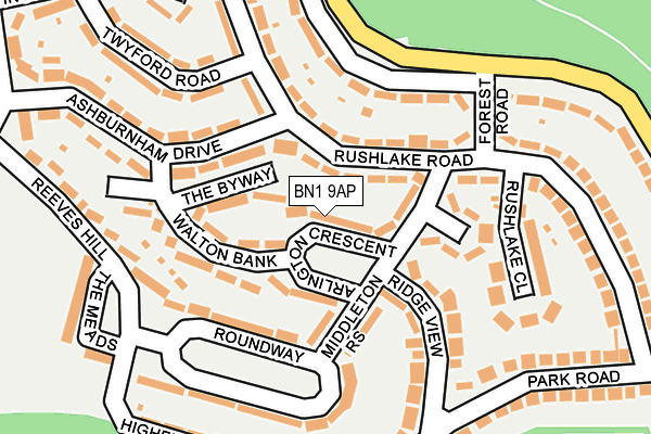 BN1 9AP map - OS OpenMap – Local (Ordnance Survey) BN1 9AP map - OS OpenMap – Local (Ordnance Survey)