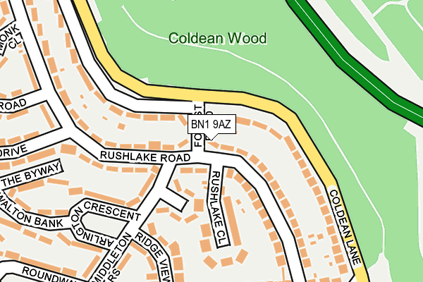 BN1 9AZ map - OS OpenMap – Local (Ordnance Survey) BN1 9AZ map - OS OpenMap – Local (Ordnance Survey)