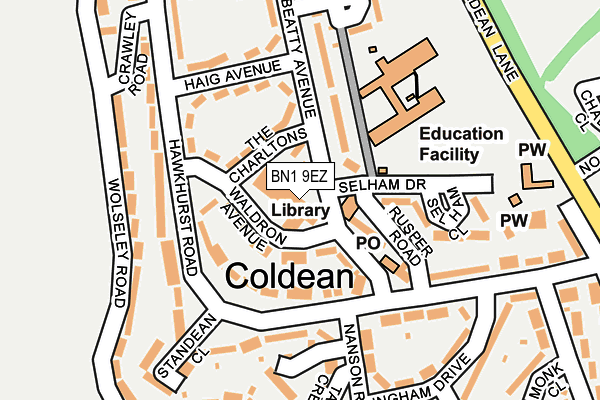 BN1 9EZ map - OS OpenMap – Local (Ordnance Survey)