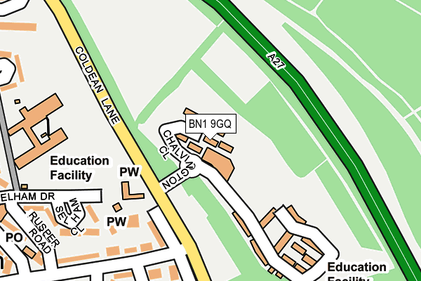 BN1 9GQ map - OS OpenMap – Local (Ordnance Survey) BN1 9GQ map - OS OpenMap – Local (Ordnance Survey)
