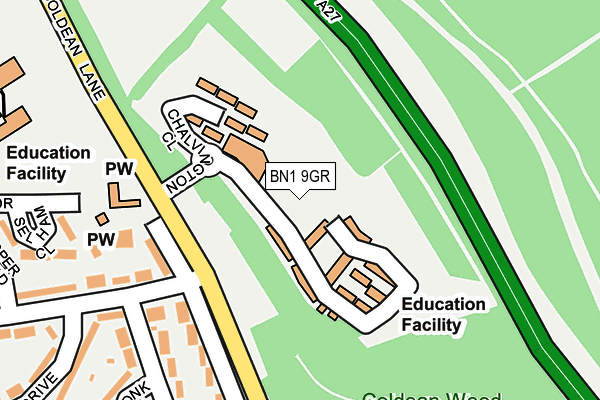 BN1 9GR map - OS OpenMap – Local (Ordnance Survey) BN1 9GR map - OS OpenMap – Local (Ordnance Survey)