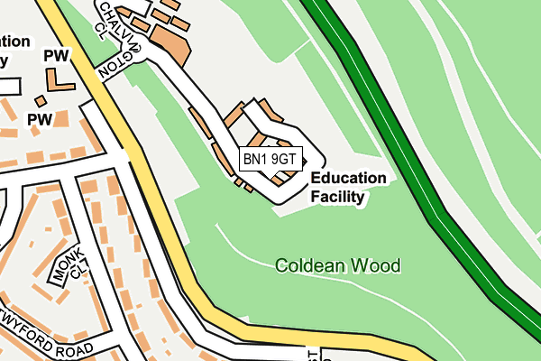 BN1 9GT map - OS OpenMap – Local (Ordnance Survey) BN1 9GT map - OS OpenMap – Local (Ordnance Survey)
