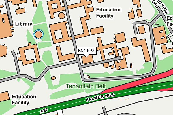 BN1 9PX map - OS OpenMap – Local (Ordnance Survey)