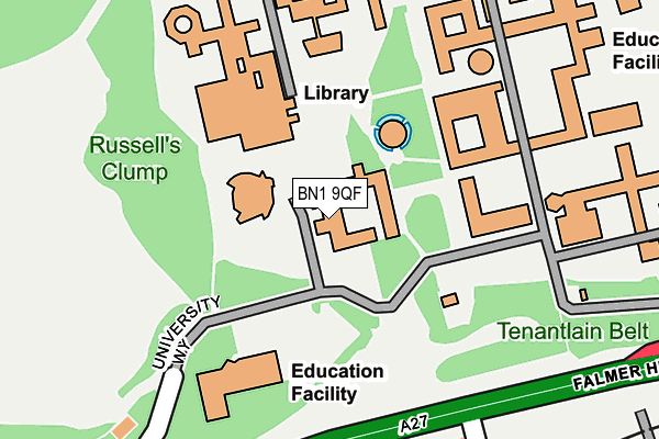 BN1 9QF map - OS OpenMap – Local (Ordnance Survey)