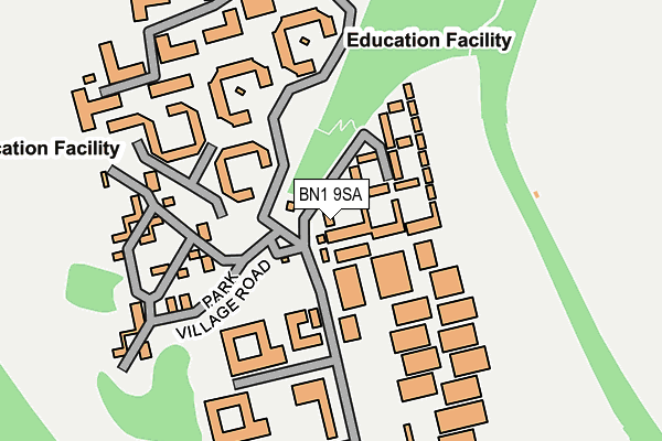 BN1 9SA map - OS OpenMap – Local (Ordnance Survey) BN1 9SA map - OS OpenMap – Local (Ordnance Survey)