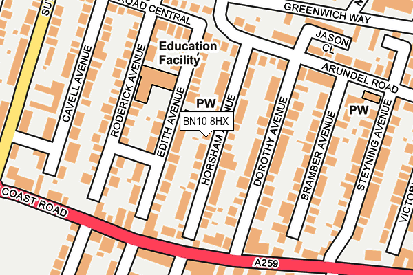 BN10 8HX map - OS OpenMap – Local (Ordnance Survey)