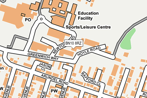 BN10 8RZ map - OS OpenMap – Local (Ordnance Survey) BN10 8RZ map - OS OpenMap – Local (Ordnance Survey)