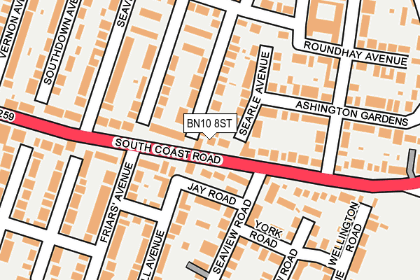 BN10 8ST map - OS OpenMap – Local (Ordnance Survey)