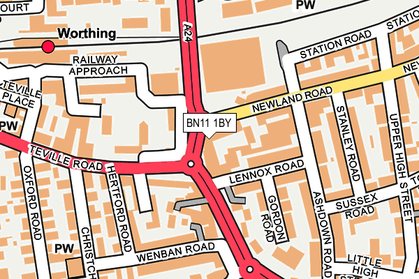 BN11 1BY map - OS OpenMap – Local (Ordnance Survey) BN11 1BY map - OS OpenMap – Local (Ordnance Survey)