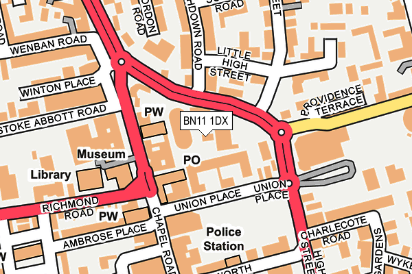 BN11 1DX map - OS OpenMap – Local (Ordnance Survey) BN11 1DX map - OS OpenMap – Local (Ordnance Survey)