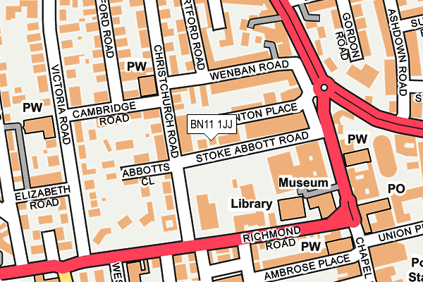 BN11 1JJ map - OS OpenMap – Local (Ordnance Survey)