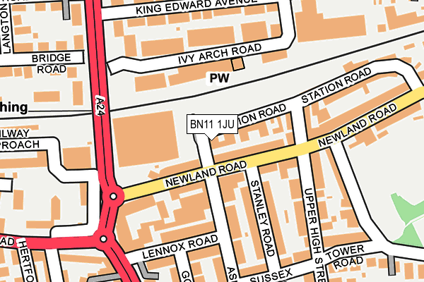 BN11 1JU map - OS OpenMap – Local (Ordnance Survey) BN11 1JU map - OS OpenMap – Local (Ordnance Survey)