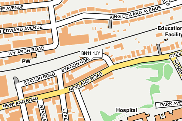 BN11 1JY map - OS OpenMap – Local (Ordnance Survey) BN11 1JY map - OS OpenMap – Local (Ordnance Survey)