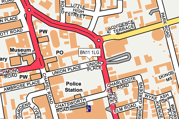 BN11 1LG map - OS OpenMap – Local (Ordnance Survey) BN11 1LG map - OS OpenMap – Local (Ordnance Survey)