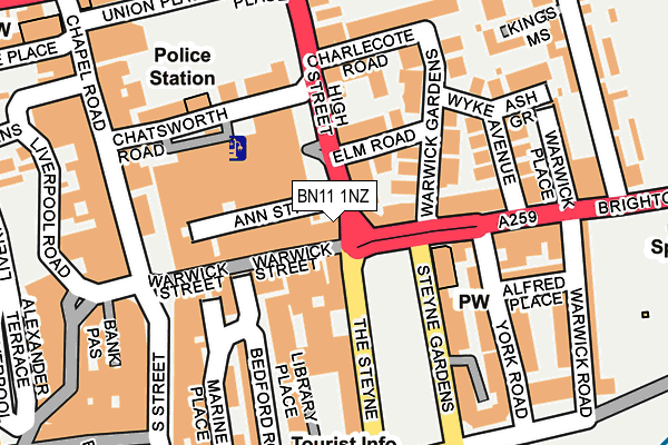 BN11 1NZ map - OS OpenMap – Local (Ordnance Survey)