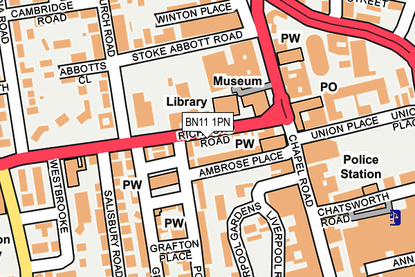 BN11 1PN map - OS OpenMap – Local (Ordnance Survey)