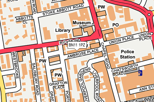 BN11 1PZ map - OS OpenMap – Local (Ordnance Survey) BN11 1PZ map - OS OpenMap – Local (Ordnance Survey)