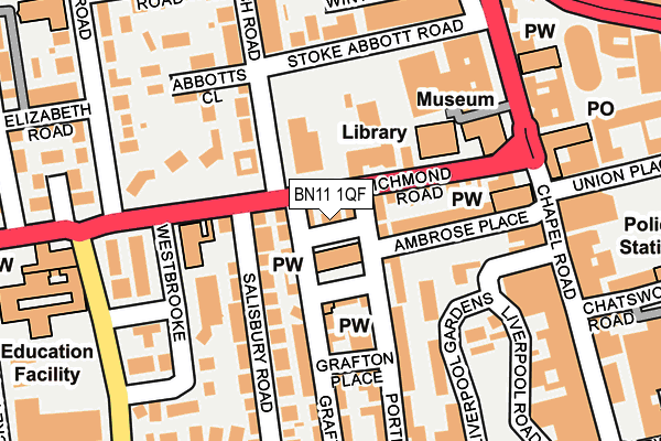 BN11 1QF map - OS OpenMap – Local (Ordnance Survey) BN11 1QF map - OS OpenMap – Local (Ordnance Survey)