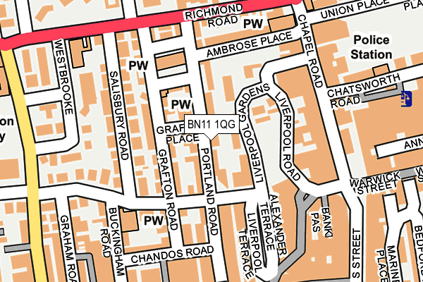 BN11 1QG map - OS OpenMap – Local (Ordnance Survey) BN11 1QG map - OS OpenMap – Local (Ordnance Survey)
