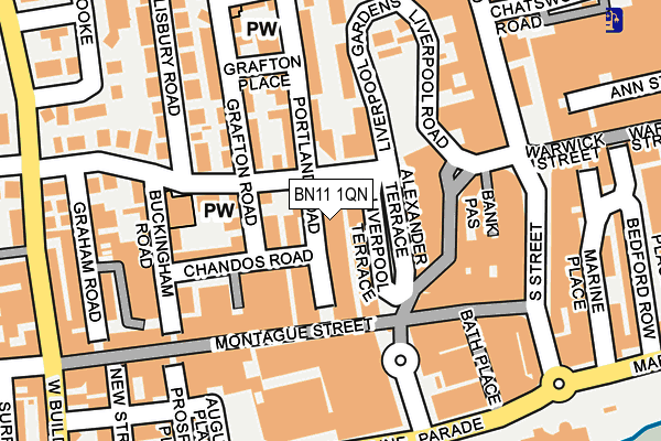 BN11 1QN map - OS OpenMap – Local (Ordnance Survey) BN11 1QN map - OS OpenMap – Local (Ordnance Survey)