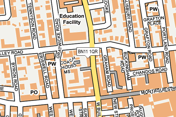 BN11 1QR map - OS OpenMap – Local (Ordnance Survey)