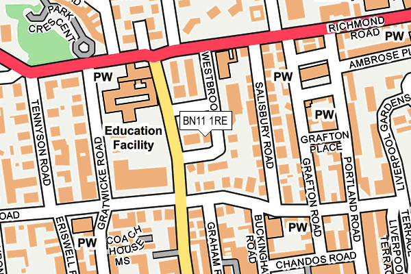 BN11 1RE map - OS OpenMap – Local (Ordnance Survey) BN11 1RE map - OS OpenMap – Local (Ordnance Survey)