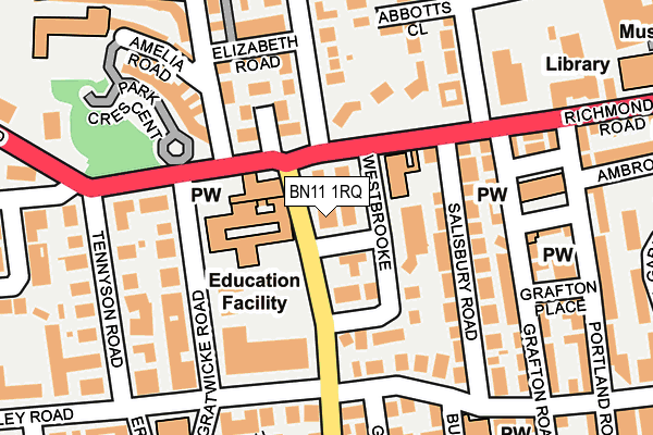 BN11 1RQ map - OS OpenMap – Local (Ordnance Survey)