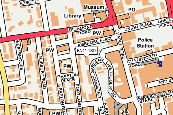 BN11 1SD map - OS OpenMap – Local (Ordnance Survey) BN11 1SD map - OS OpenMap – Local (Ordnance Survey)