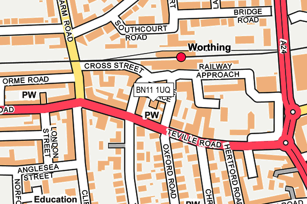 BN11 1UQ map - OS OpenMap – Local (Ordnance Survey)